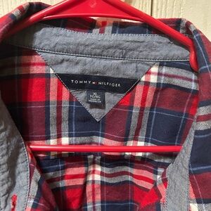 Tommy Hilfiger Red and Navy Plaid Shirt